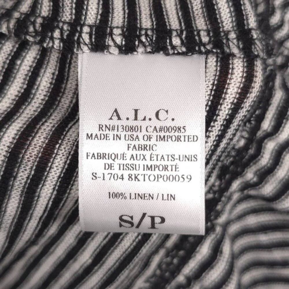 ALC Ava Tank Top 100% LINEN Striped Ruffle Front Spaghetti Strap Cami SMALL - Picture 8 of 9